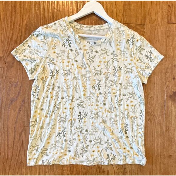 Lucky brand botanical cotton print tshirt size large - Picture 8 of 8